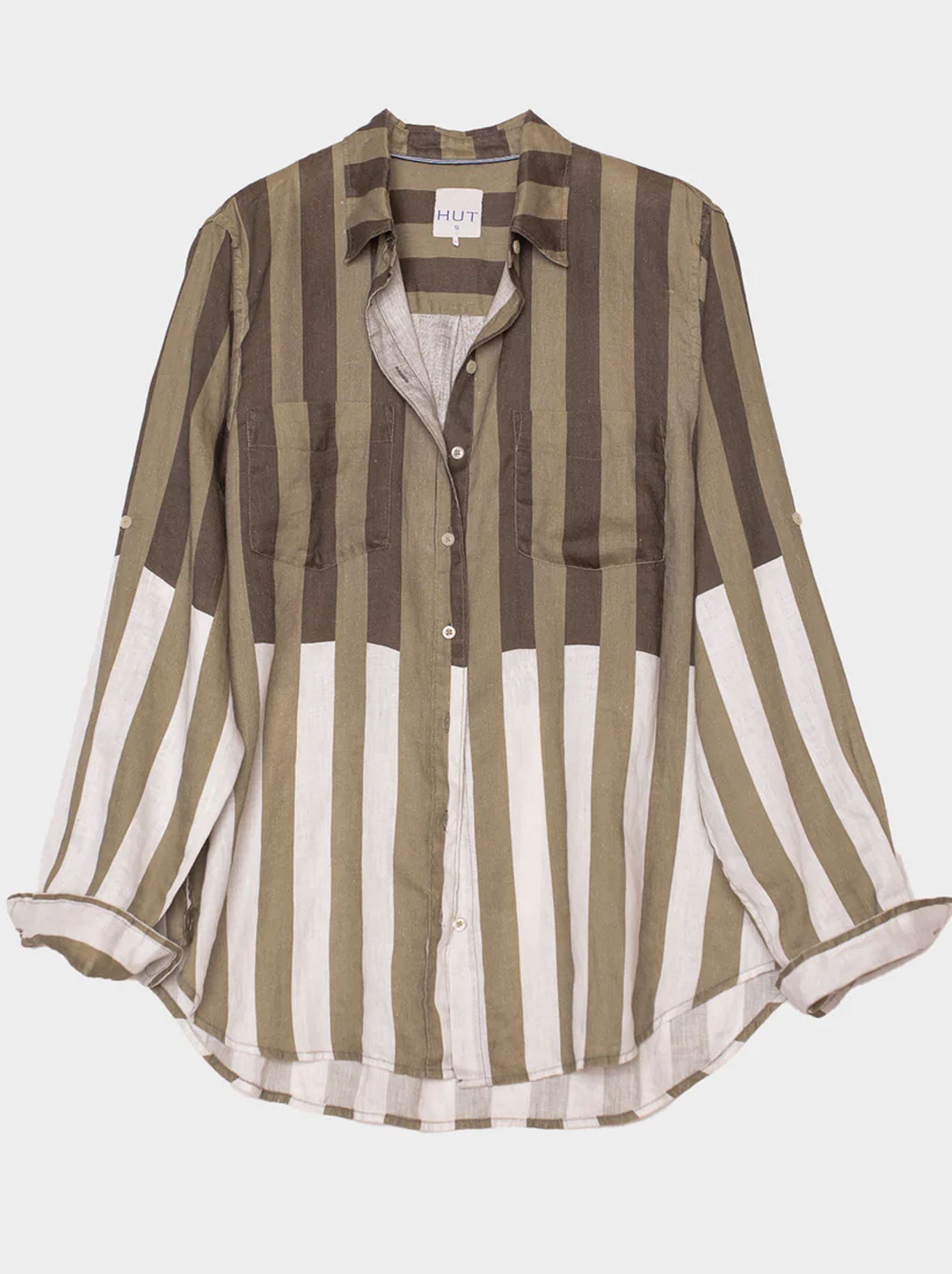 HUT STRIPE LINEN BOYFRIEND SHIRT
