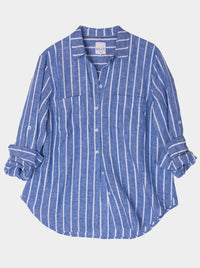 HUT STRIPE LINEN BOYFRIEND SHIRT