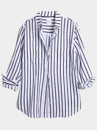 HUT STRIPE LINEN BOYFRIEND SHIRT