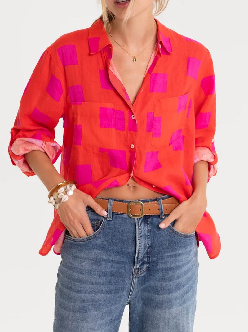 HUT CHECK BOYFRIEND SHIRT