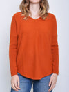 JAMES MELBOURNE VEE NECK CURVED HEM