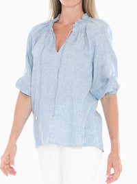 JUMP RUFFLE NECK TOP