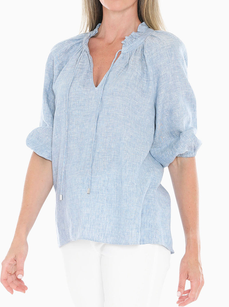 JUMP RUFFLE NECK TOP