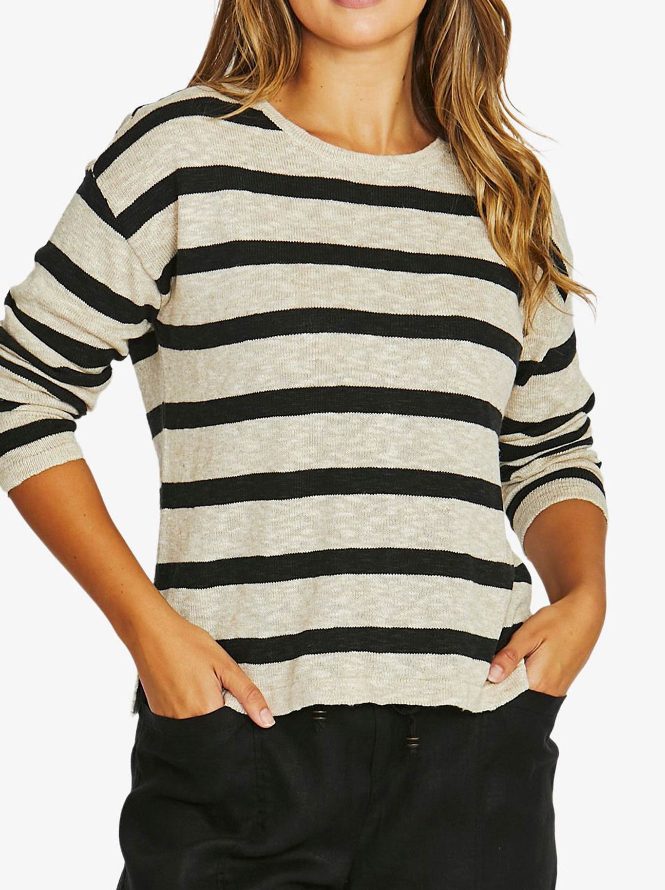 JUMP SLUB STRIPE PULLOVER