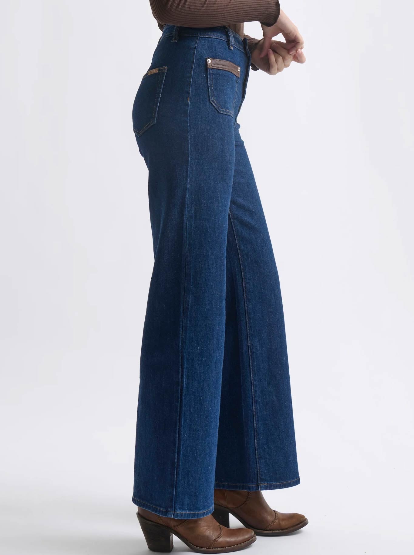 KIREINA HARPER LEATHER POCKET JEAN