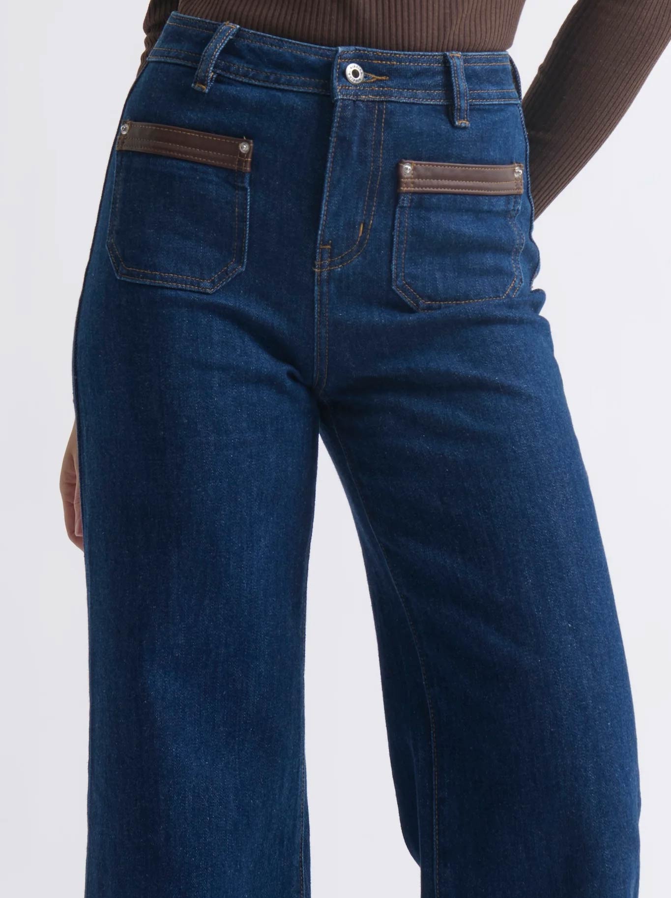 KIREINA HARPER LEATHER POCKET JEAN