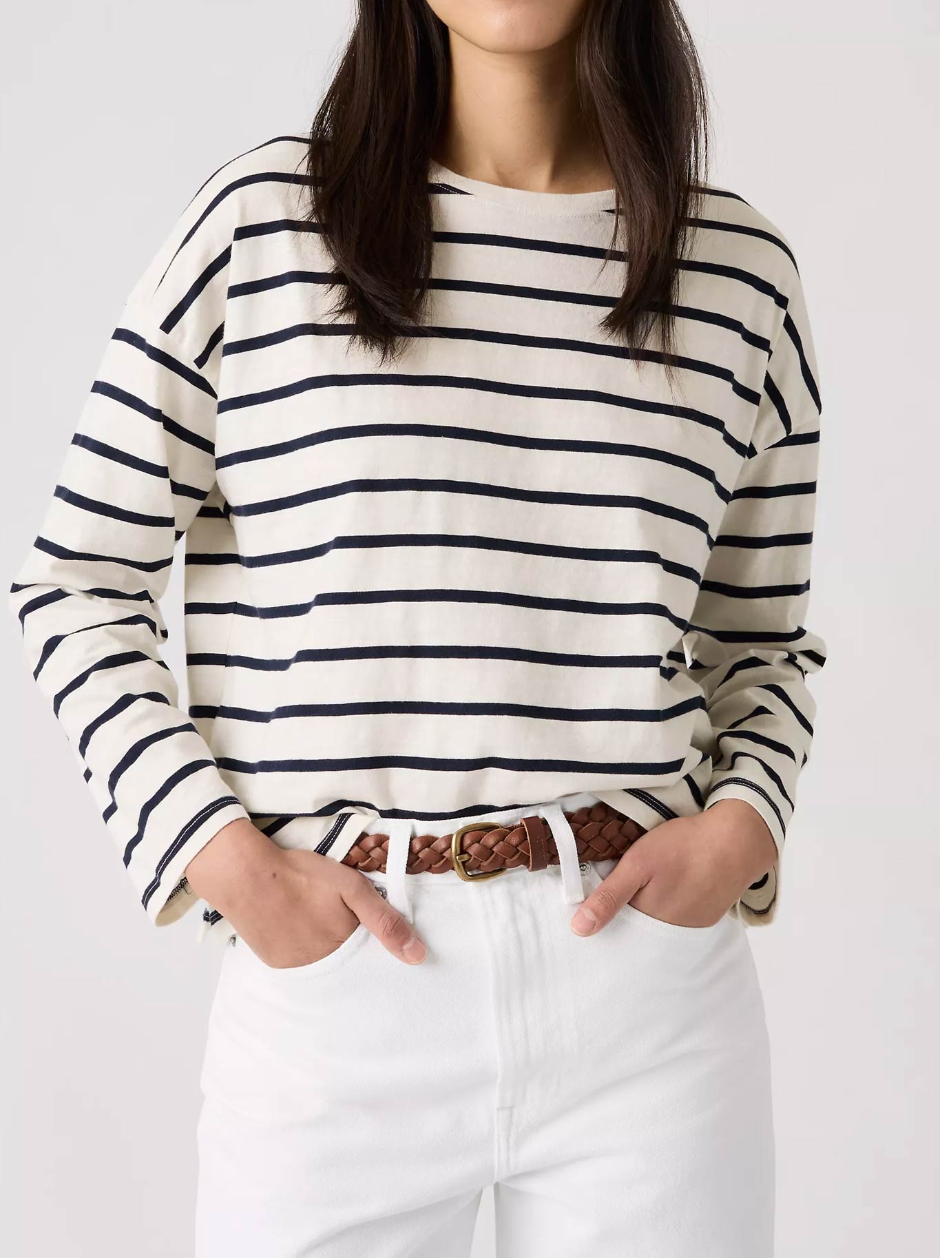 LEVI'S JULIE SLUB STRIPE LONG SLEEVE TOP