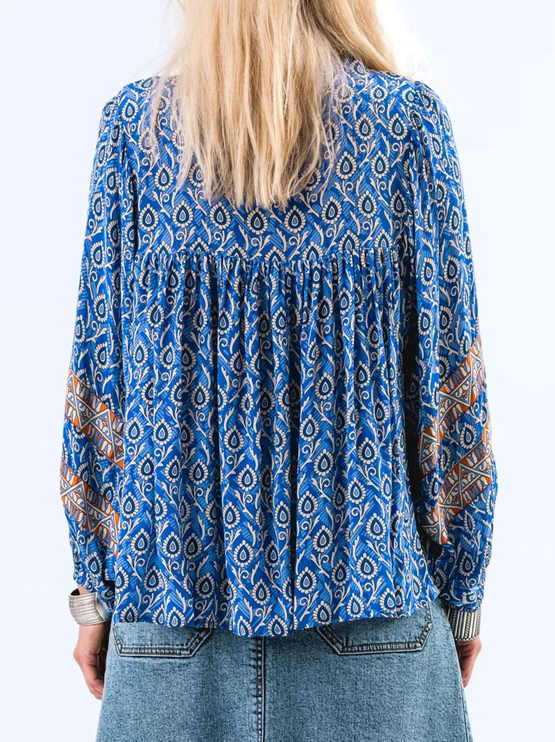 LOLLYS LAUNDRY TEEL BLOUSE