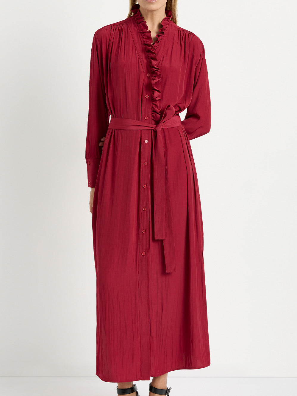 MELA PURDIE FRILL NECK DRESS