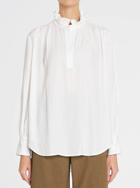 MELA PURDIE FRILL NECK BLOUSE