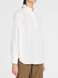 MELA PURDIE FRILL NECK BLOUSE