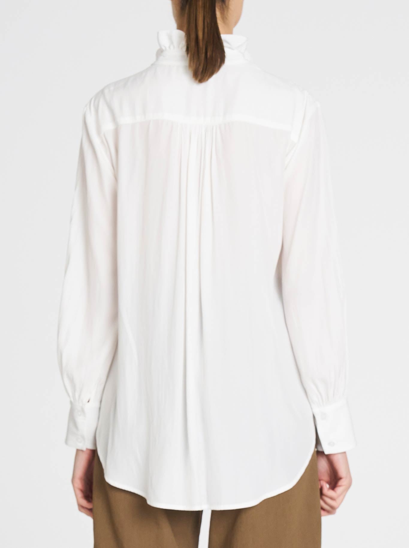 MELA PURDIE FRILL NECK BLOUSE