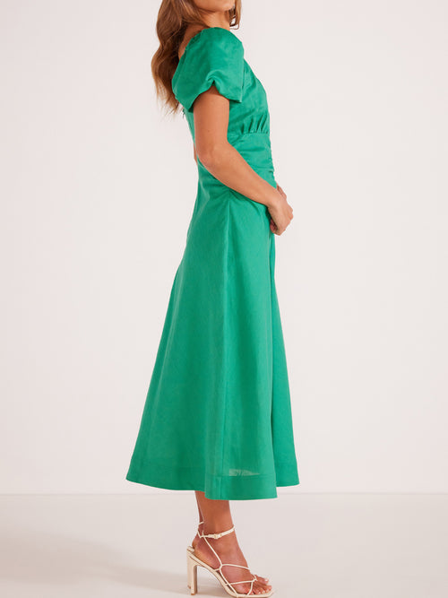 MINKPINK NALANI RUCHED MIDI DRESS