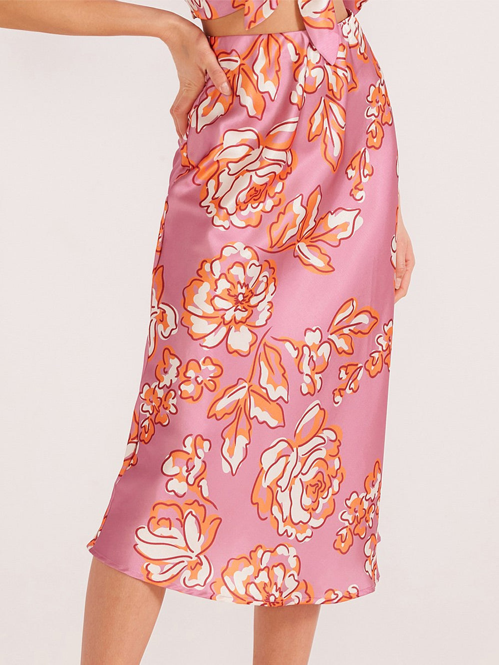 Pink bias midi skirt hotsell