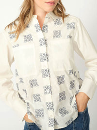 MOS MOSH WEINA GEO EMBROIDED SHIRT