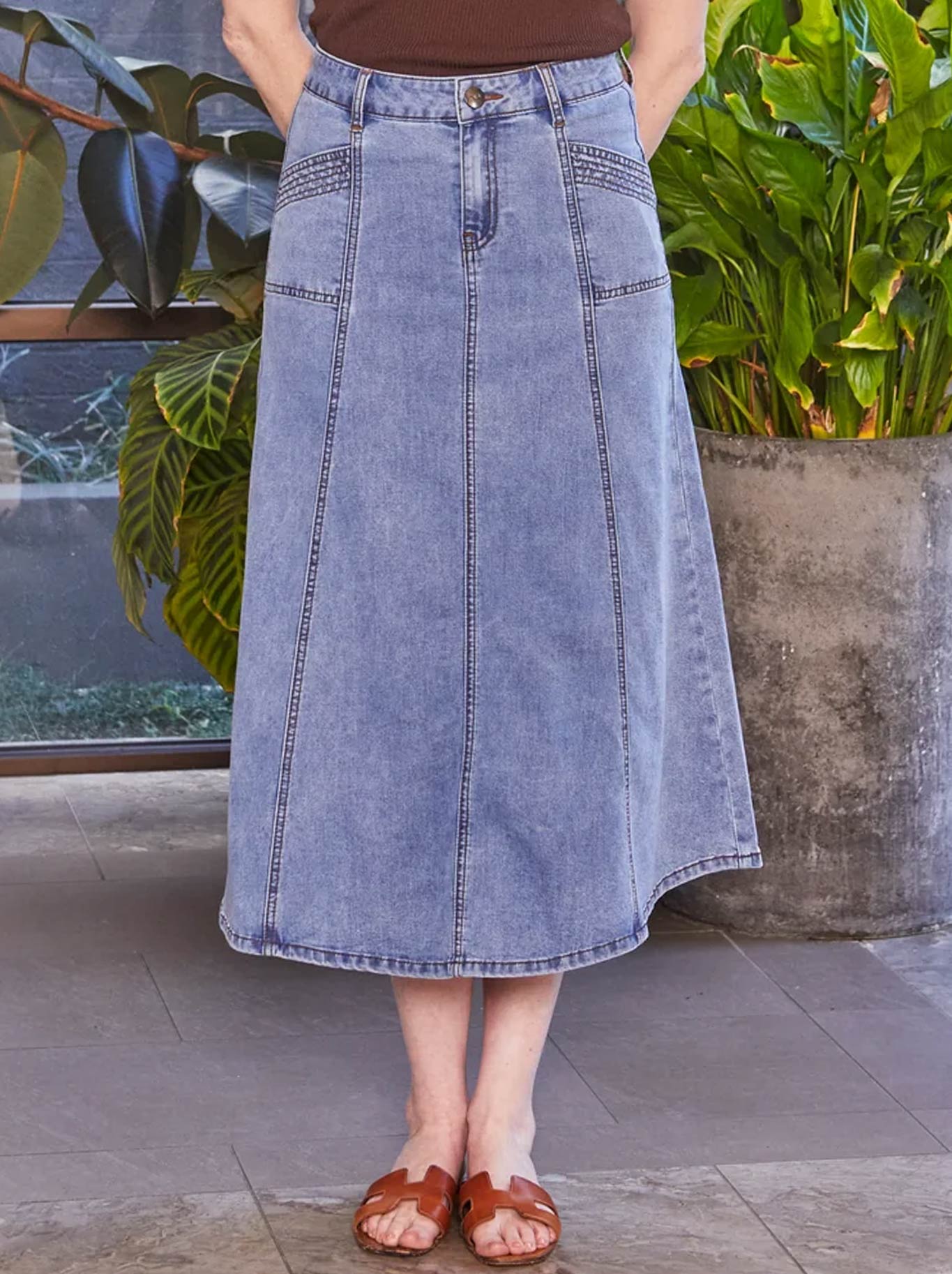 NEW LONDON KENLEY MIDI SKIRT