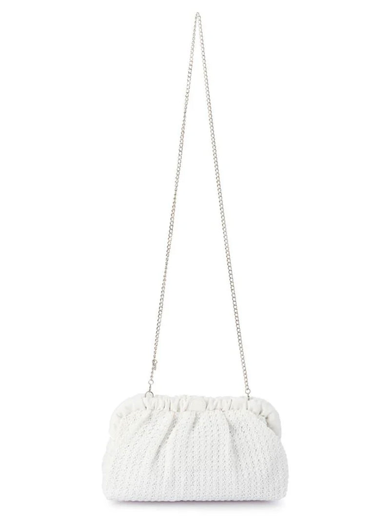 OLGA BERG AMALIA WOVEN CLUTCH