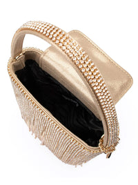 OLGA BERG BILLIE CRYSTAL FRINGE BAG