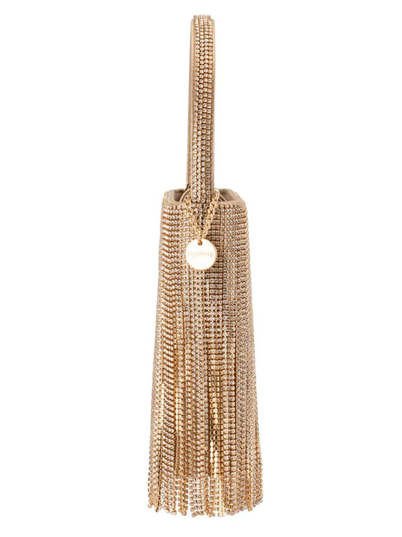 OLGA BERG BILLIE CRYSTAL FRINGE BAG