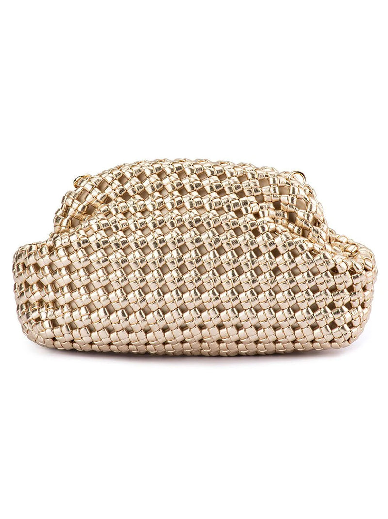 OLGA BERG EVERLY HAND WOVEN CLUTCH
