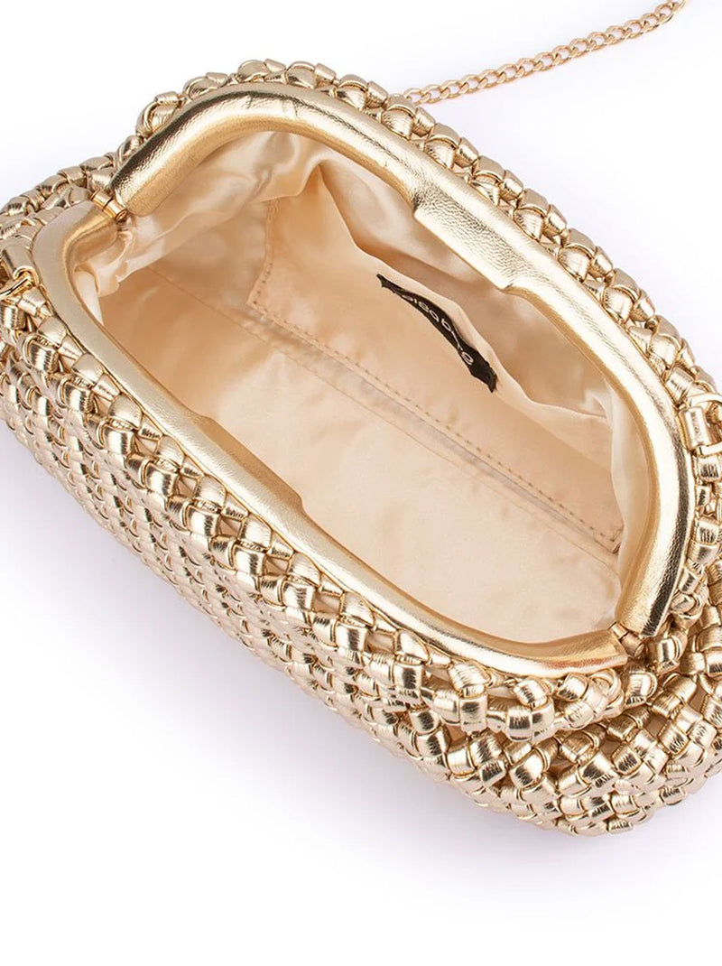 OLGA BERG EVERLY HAND WOVEN CLUTCH