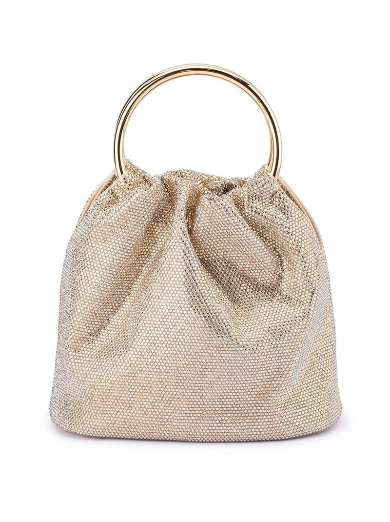 OLGA BERG MABEL CRYSTAL TOP HANDLE BAG