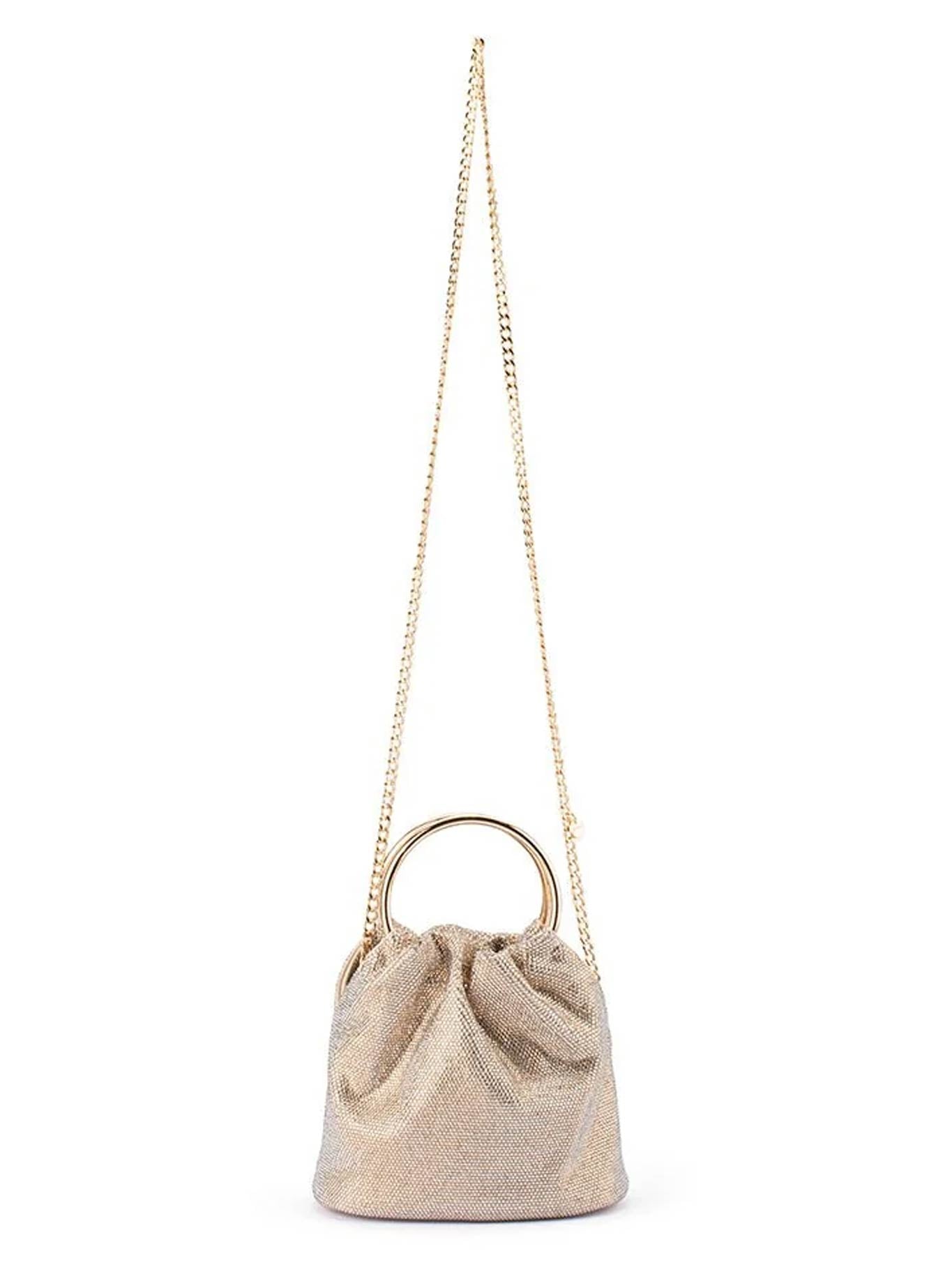 OLGA BERG MABEL CRYSTAL TOP HANDLE BAG
