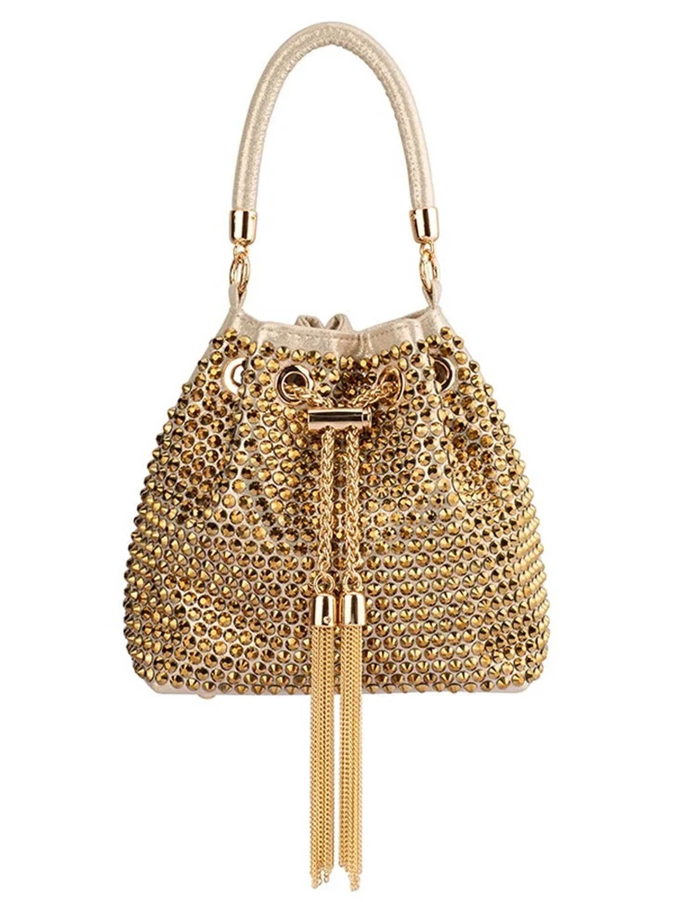 OLGA BERG SANTORINI STUDDED HOTFIX POUCH