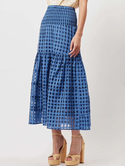 ONCE WAS ANTIGUA SELF-CHECK MAXI SKIRT