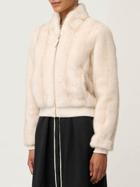 ONCE WAS CHRYSTA FAUX FUR BOMBER
