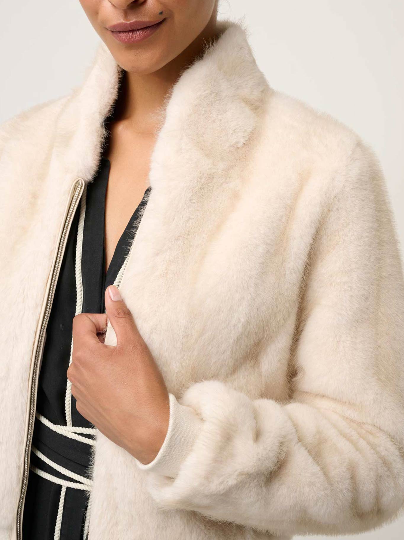 ONCE WAS CHRYSTA FAUX FUR BOMBER