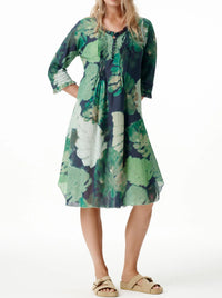 ONE SEASON MONSTERA NIGHT MIDDY POPPY DRESS