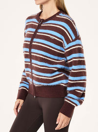P.E NATION SABLE STRIPE KNIT BOMBER