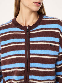 P.E NATION SABLE STRIPE KNIT BOMBER