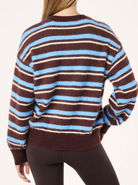 P.E NATION SABLE STRIPE KNIT BOMBER