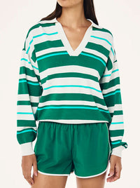 P.E NATION RETREAT STRIPE COLLAR KNIT