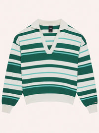 P.E NATION RETREAT STRIPE COLLAR KNIT