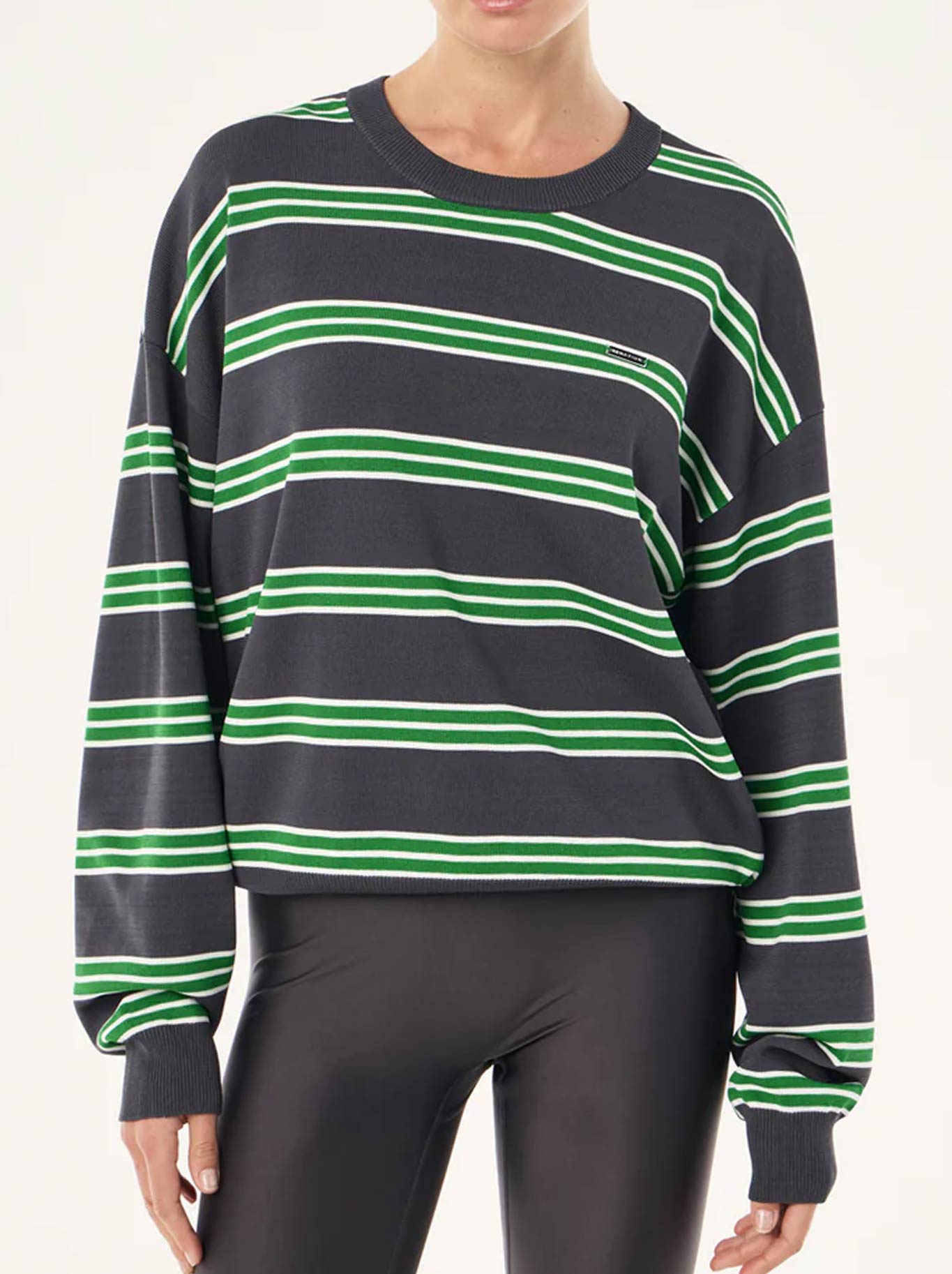 P.E NATION RETREAT STRIPE SWEATER