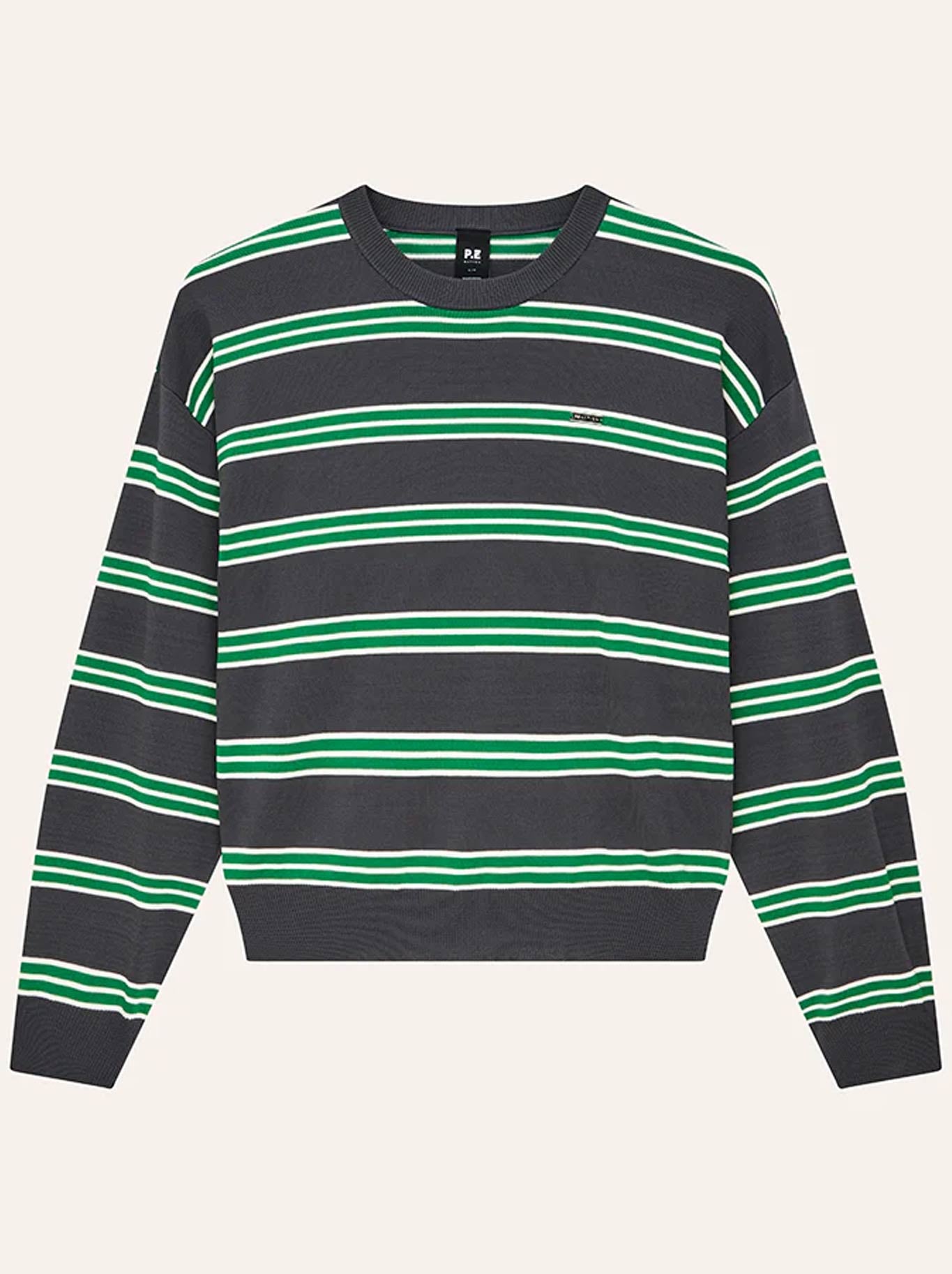 P.E NATION RETREAT STRIPE SWEATER