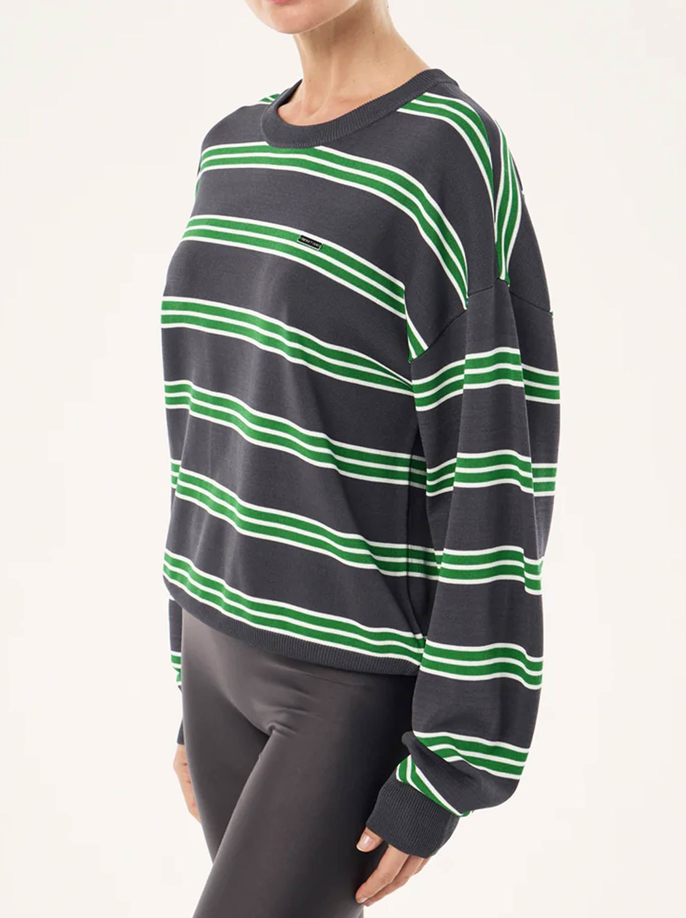 P.E NATION RETREAT STRIPE SWEATER