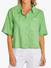 PINGPONG EFFIE CROPPED LINEN SHIRT