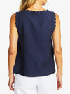 PINGPONG LUCY LINEN SCOLLOP TOP
