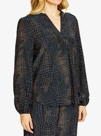 PINGPONG ALLIGATOR POCKET V BLOUSE