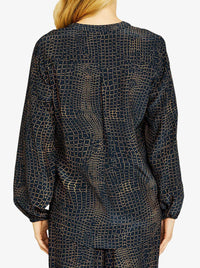 PINGPONG ALLIGATOR POCKET V BLOUSE