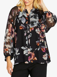 PINGPONG PORCELAIN FLORAL BLOUSE