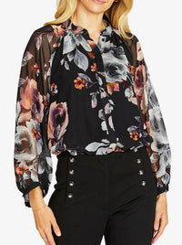 PINGPONG PORCELAIN FLORAL BLOUSE