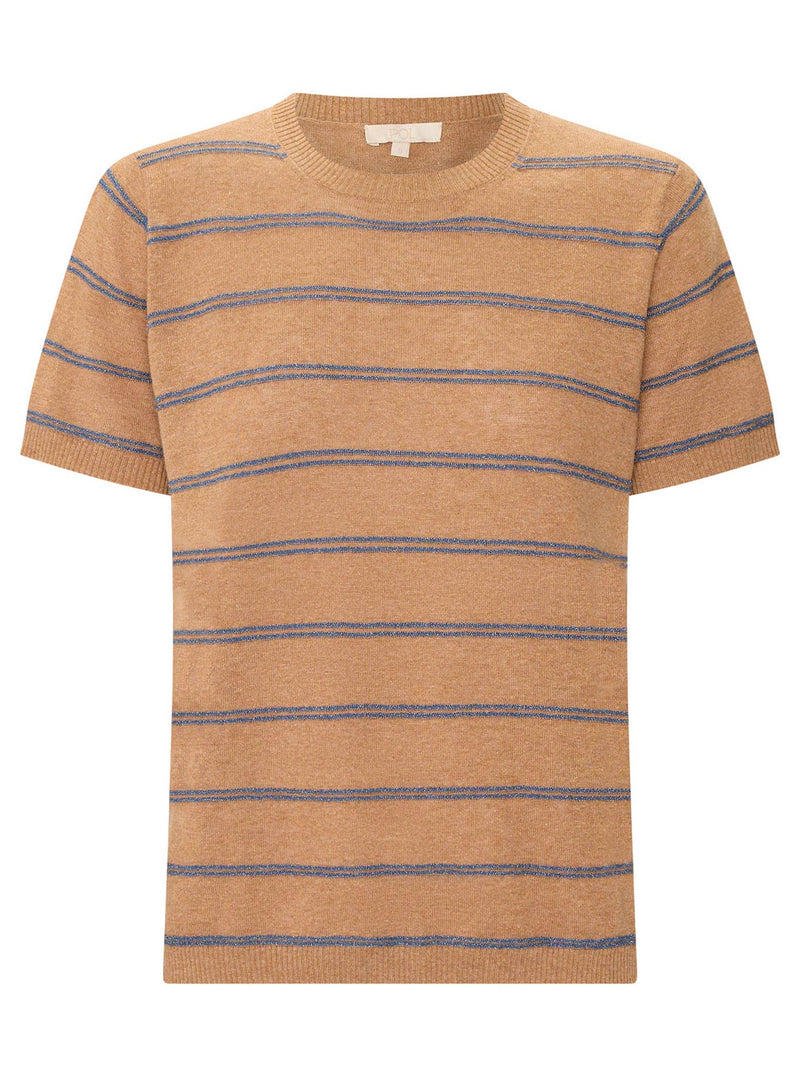 POL SABLE LUREX STRIPE TEE