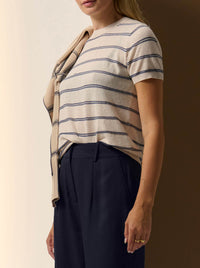 POL SABLE LUREX STRIPE TEE