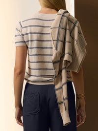 POL SABLE LUREX STRIPE TEE