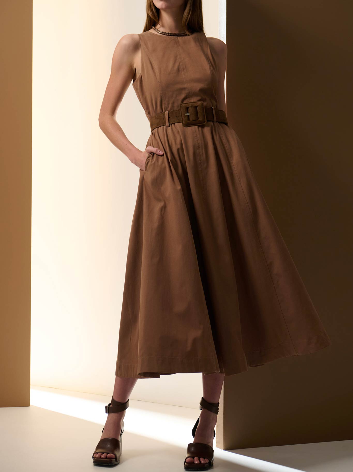 POL ODETTE BELTED DRESS